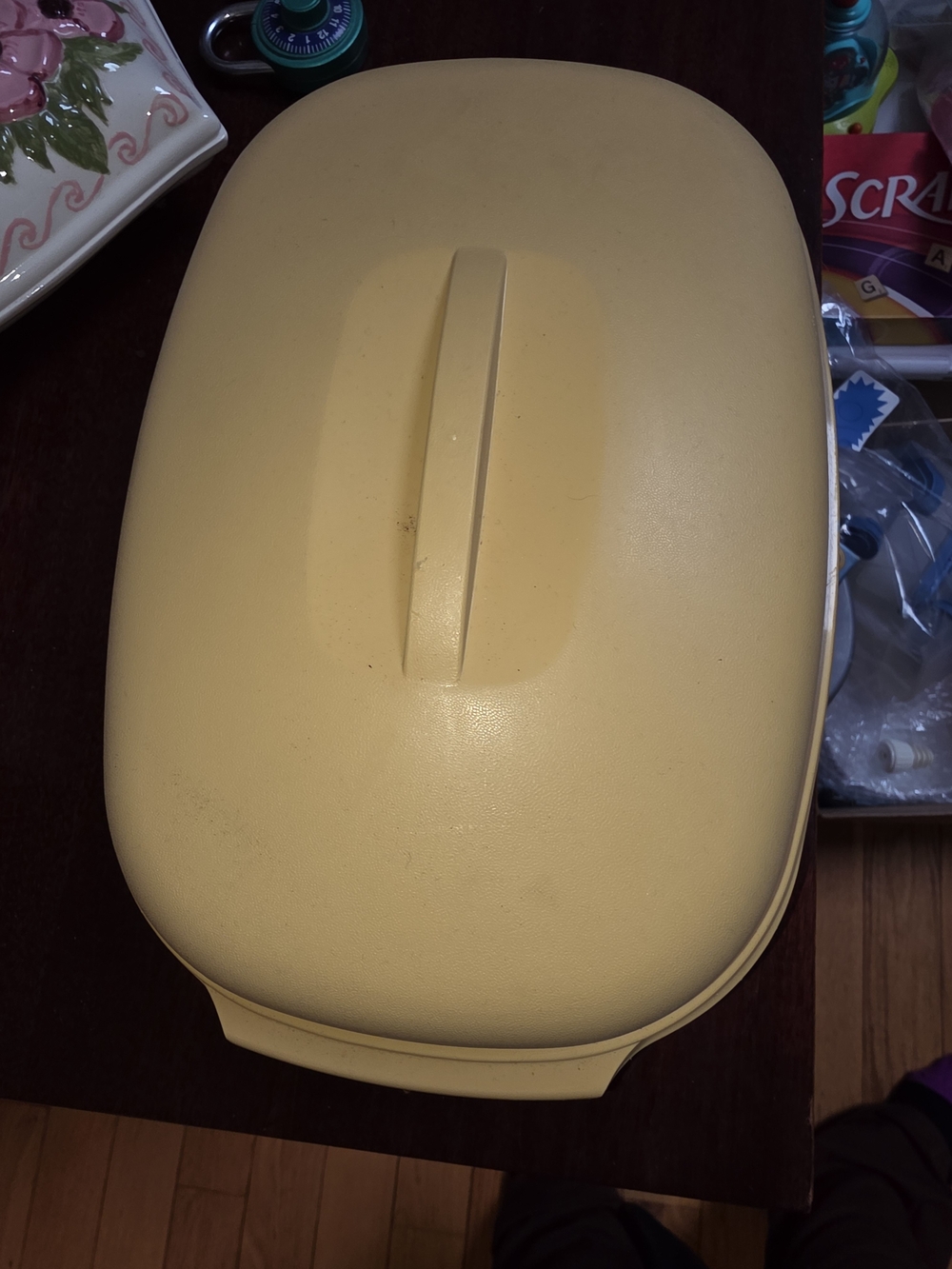 Tupperware Steamer Yellow Oval Serving Dish with Lid